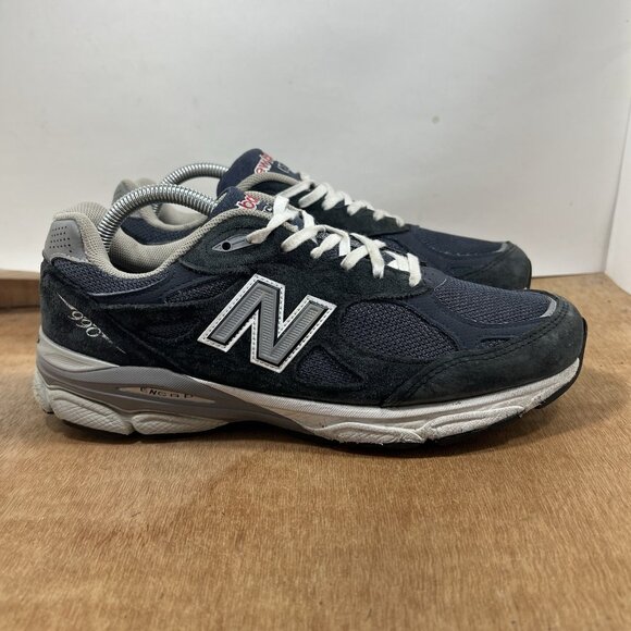New Balance 990v3 Made in USA Navy Denim Suede M990NB3 Men's Size 8.5 Shoes - Picture 1 of 9